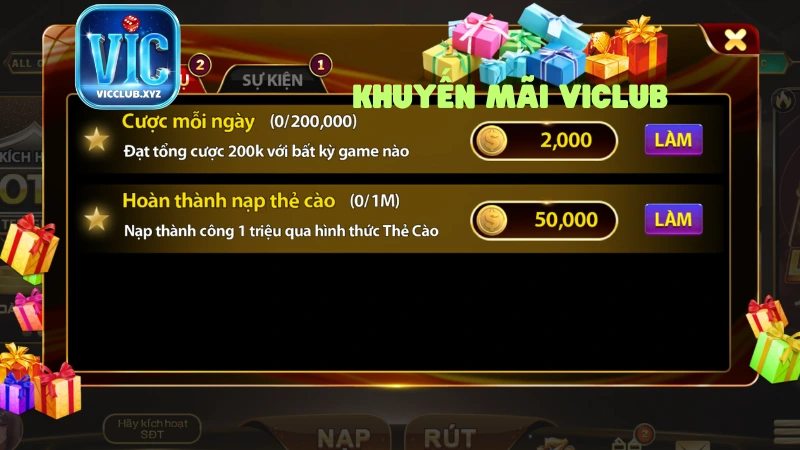 Những chương trình khuyến mãi Vicclub