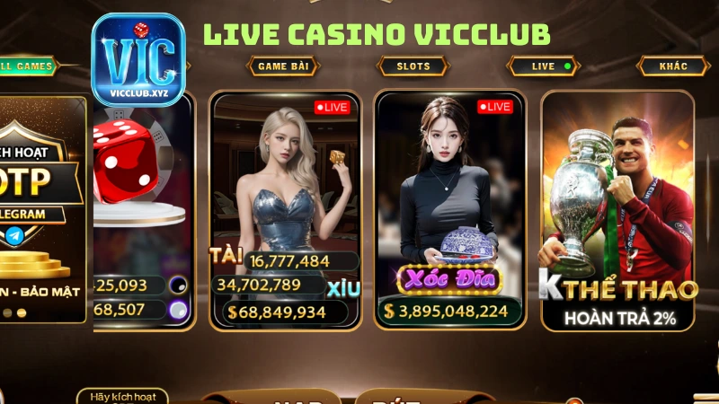 Giới thiệu vài nét sảnh live casino Vicclub